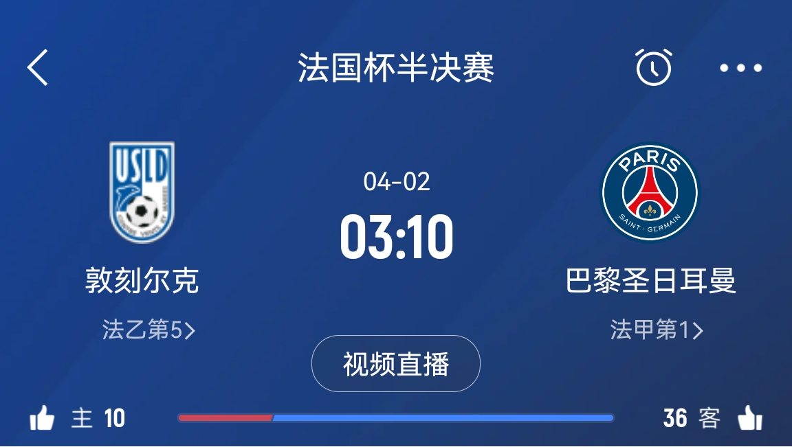 繼續(xù)大撤退？法國杯半決賽敦刻爾克挑戰(zhàn)巴黎，此前連續(xù)逆轉(zhuǎn)法甲隊